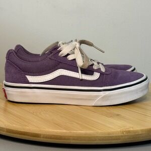 Vans Old Skool Purple White Suede Canvas Lace Up Missy Size 1 Youth Lace Up